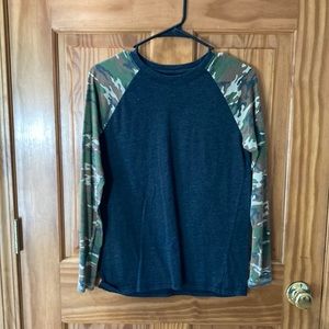 An epic threads black shirt with camp sleeves